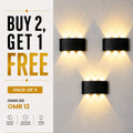 Set of 3 LED 6W wave outdoor waterproof wall lights – buy 2 get 1 free in Oman