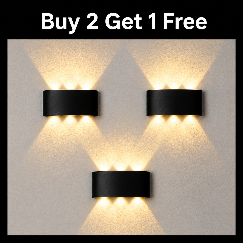 LED 6W wave outdoor waterproof wall light with warm white up and down beam