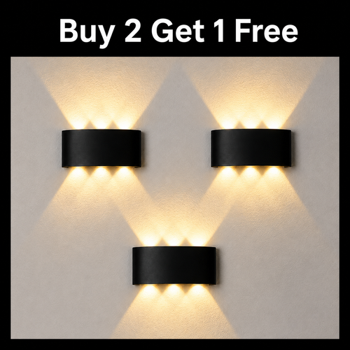 LED 6W wave outdoor waterproof wall light with warm white up and down beam