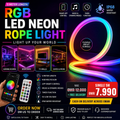 Smart RGB LED neon rope light 5 meter with app and music sync – Jeddah Crystal Oman